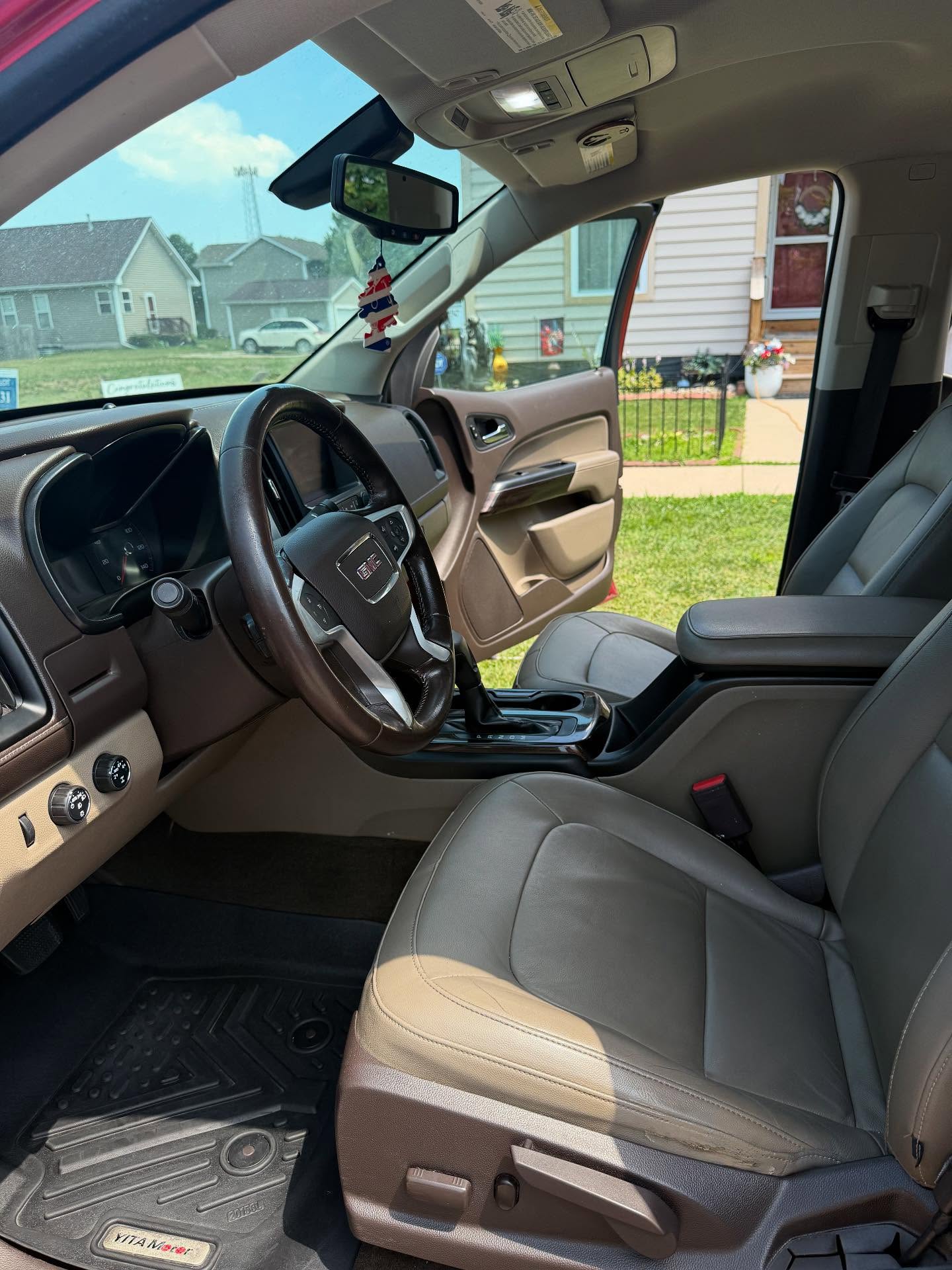 GMC truck interior with detailed leather seats