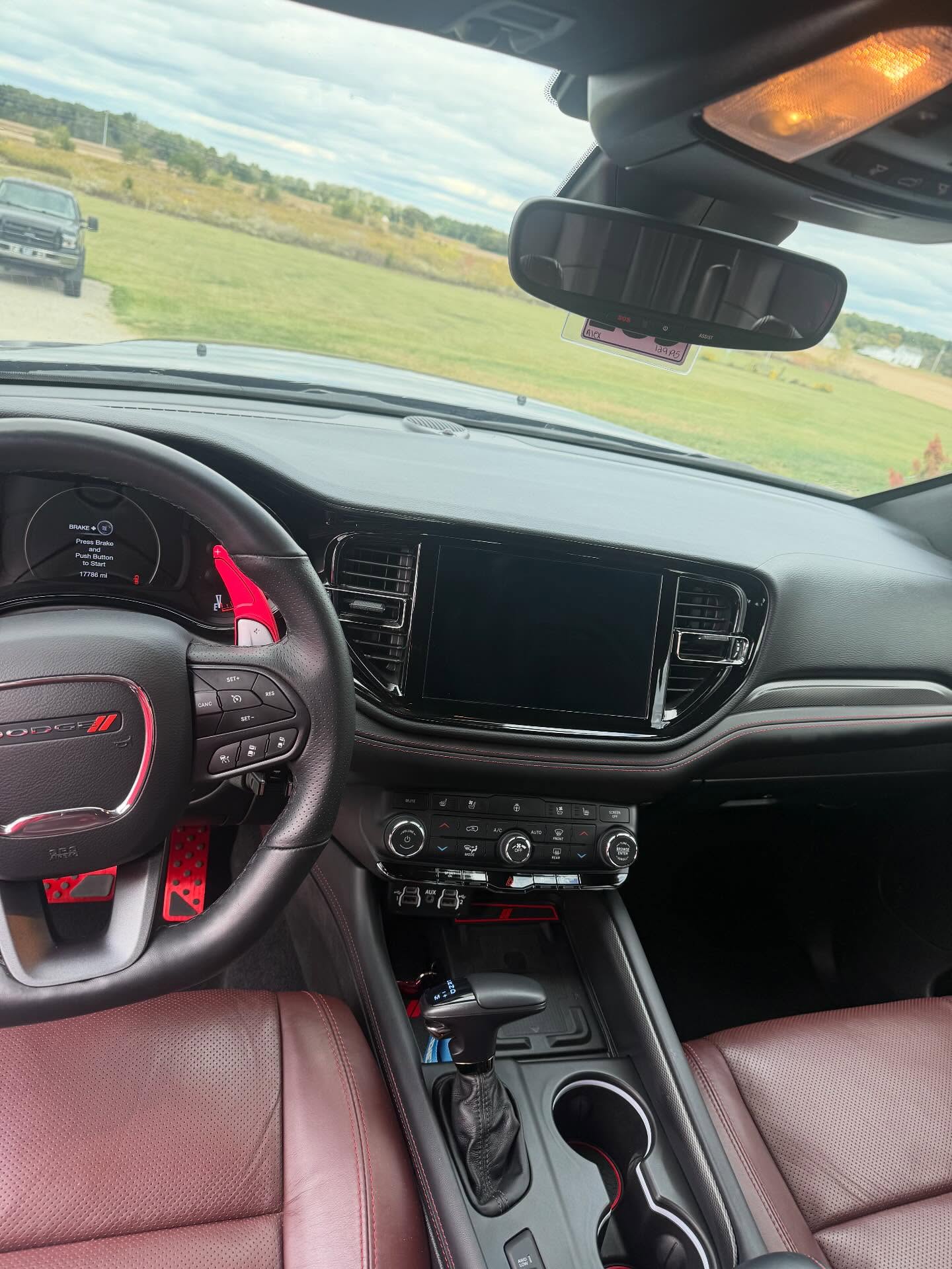 Dodge interior with detailed dashboard and leather seats