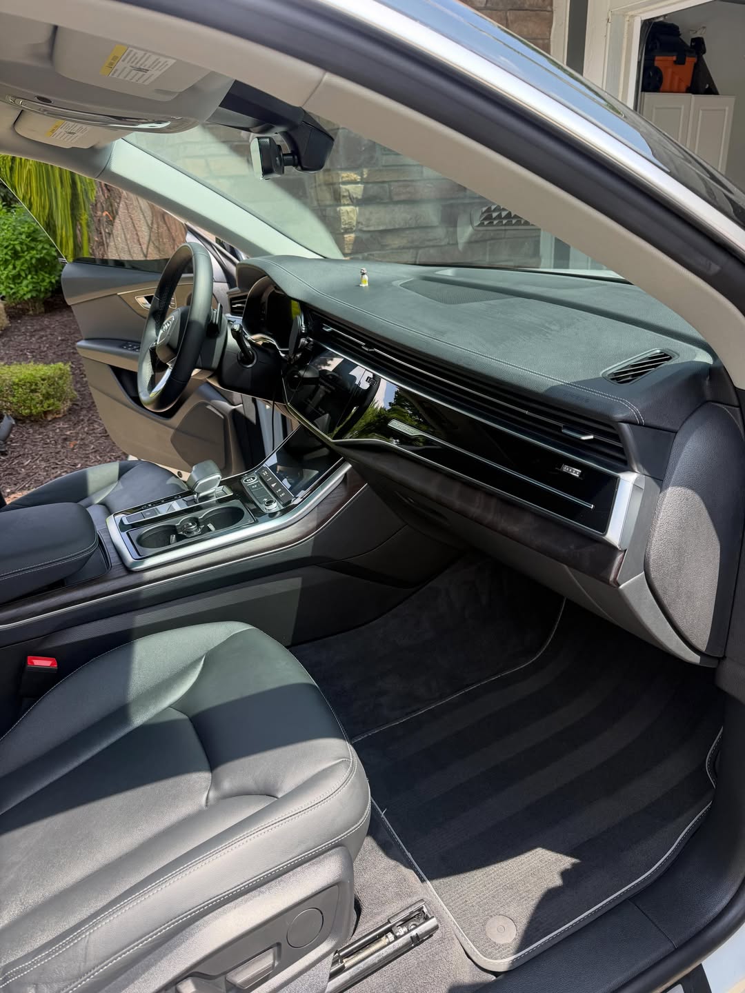 Audi interior with clean leather and console finish